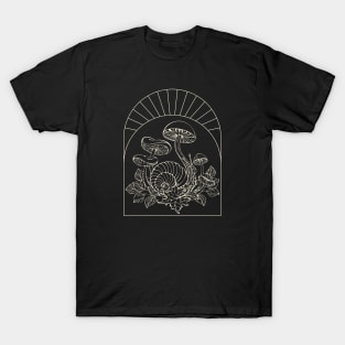 Cottagecore Snail and Mushrooms T-Shirt